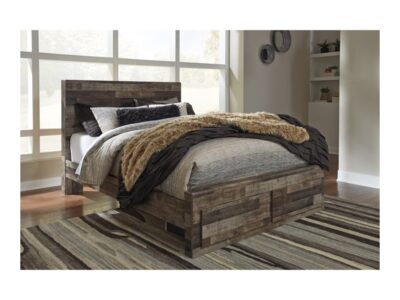 Benchcraft by Ashley Derekson Rustic Modern Queen Storage Bed with 2 Footboard Drawers