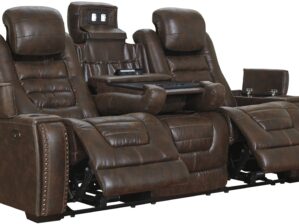 Game Zone Bark Power Reclining Sofa with Adjustable Headrest, By Ashley Furniture